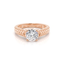 White Gold Round Vintage Diamond Engagement Ring