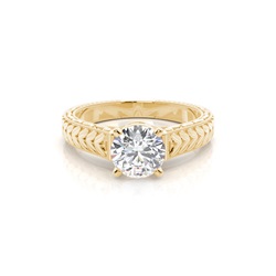 White Gold Round Vintage Diamond Engagement Ring