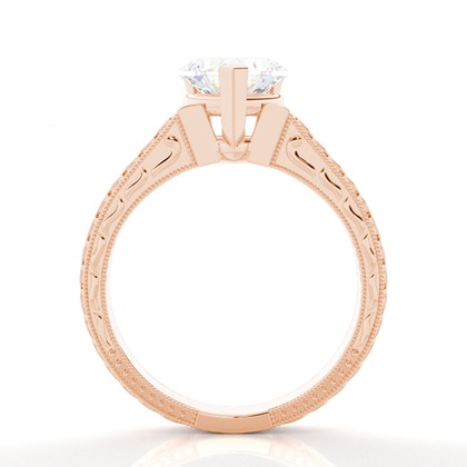 White Gold Round Vintage Diamond Engagement Ring