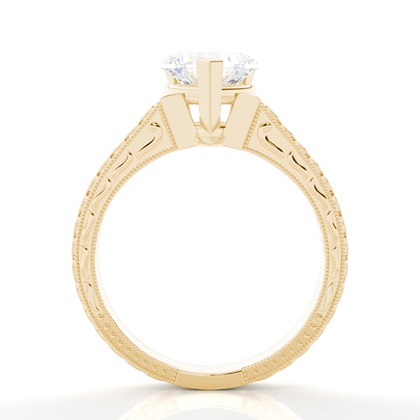 White Gold Round Vintage Diamond Engagement Ring