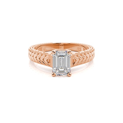 Kulatý Vintage diamantový zásnubní prsten z bílého zlata
