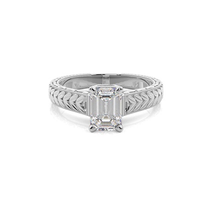 Emerald Vintage Diamond Engagement Rings