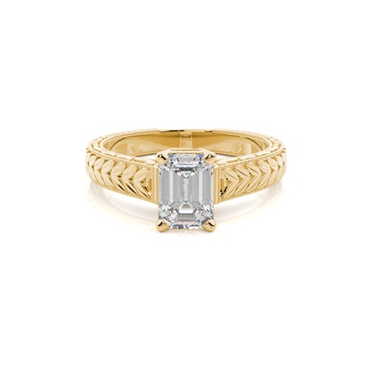 Kulatý Vintage diamantový zásnubní prsten z bílého zlata