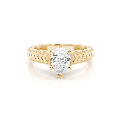 Kulatý Vintage diamantový zásnubní prsten z bílého zlata