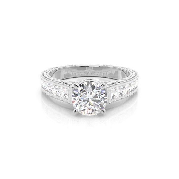 4 Prong Setting Large Studded Engagement Ring
