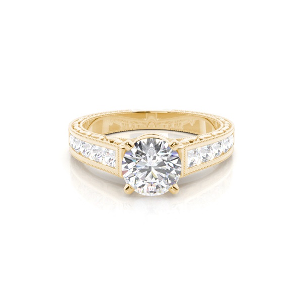 4 Prong Setting Large Studded Engagement Ring