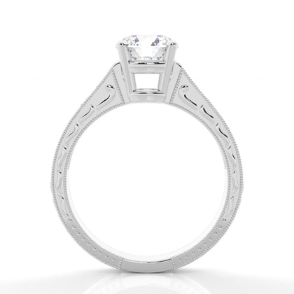 4 Prong Setting Large Studded Engagement Ring