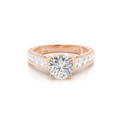 4 Prong Setting Large Studded Engagement Ring