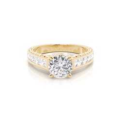 4 Prong Setting Large Studded Engagement Ring