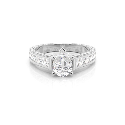 Pear Vintage Diamond Engagement Rings