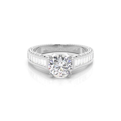 Round Diamond Vintage Diamond Engagement Rings