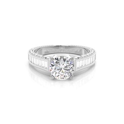 4 Prong Setting Large Studded Engagement Ring