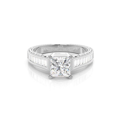 Princess Vintage Diamond Engagement Rings