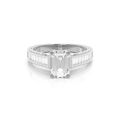 Emerald Vintage Diamond Engagement Rings