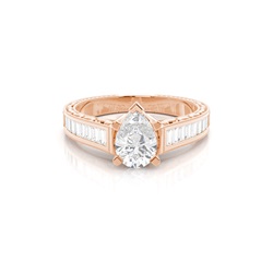 4 Prong Setting Large Studded Engagement Ring