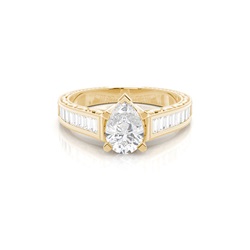 4 Prong Setting Large Studded Engagement Ring