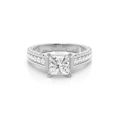 Princess Vintage Diamond Engagement Rings