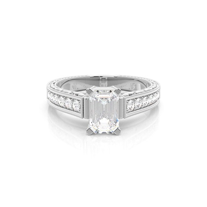 Emerald Vintage Diamond Engagement Rings