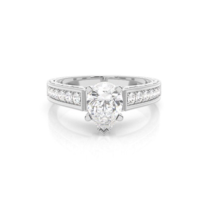 Pear Vintage Diamond Engagement Rings