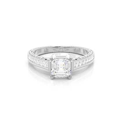 Asscher Weißgold Diamantringe
