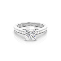 4 Prong Setting Medium Side Stone Engagement Ring