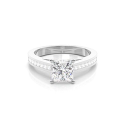 4 Prong Setting Medium Side Stone Engagement Ring