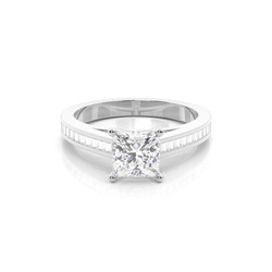 4 Prong Setting Medium Side Stone Engagement Ring