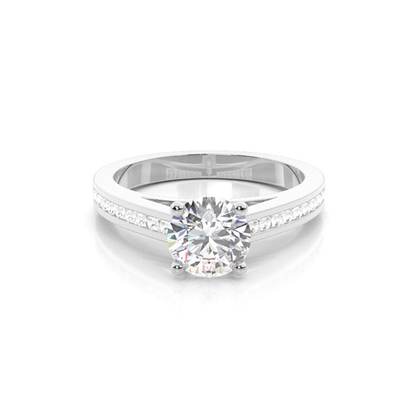4 Prong Setting Medium Side Stone Engagement Ring