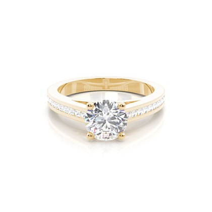 Yellow Gold Side Stone Diamond Engagement Rings