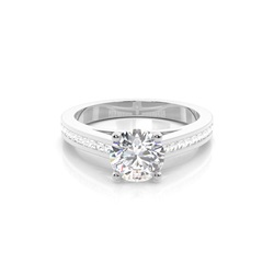 4 Prong Setting Medium Side Stone Engagement Ring
