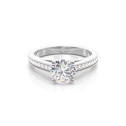 4 Prong Setting Medium Side Stone Engagement Ring