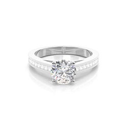 4 Prong Setting Medium Side Stone Engagement Ring