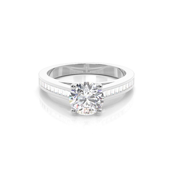 4 Prong Setting Medium Side Stone Engagement Ring