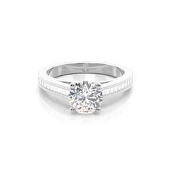 4 Prong Setting Medium Side Stone Engagement Ring