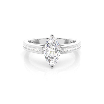 Marquise Side Stone Diamond Engagement Rings