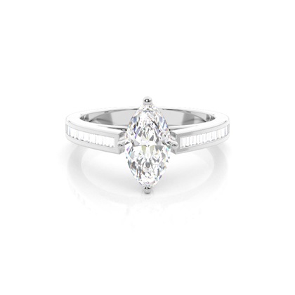 Marquise Side Stone Diamond Engagement Rings