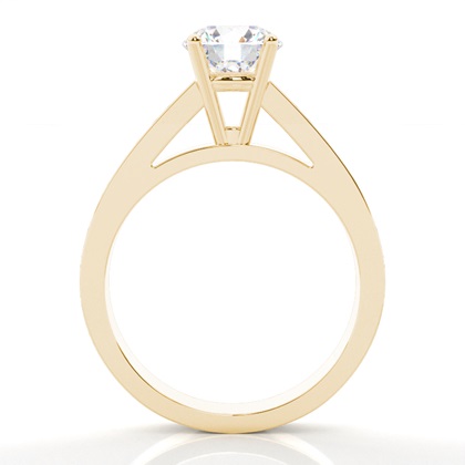 Yellow Gold Solitaire Diamond Rings 