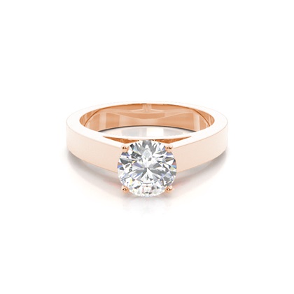 Rose Gold Solitaire Diamond Engagement Rings