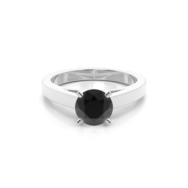 4 Prong Setting Medium Engagement Black Diamond Ring