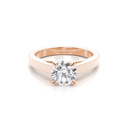 Rose Gold Solitaire Diamond Rings