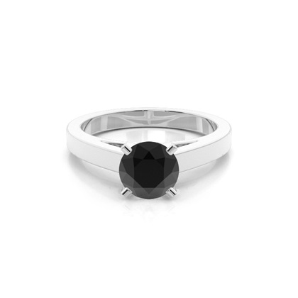                            4 Prong Setting Medium Engagement Black Diamond Ring