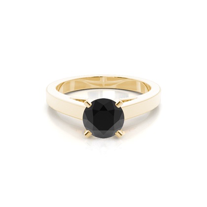 Gelbgold Schwarze Diamanten Verlobungsringe