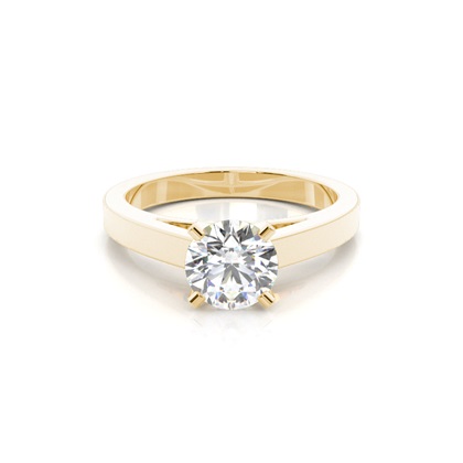 Yellow Gold Solitaire Diamond Rings 