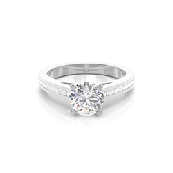 4 Prong Setting Medium Side Stone Engagement Ring