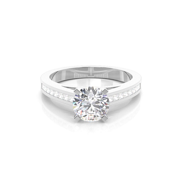 4 Prong Setting Medium Side Stone Engagement Ring