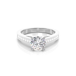 4 Prong Setting Medium Side Stone Engagement Ring