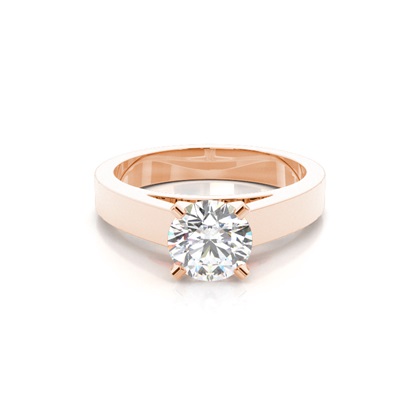 Rose Gold Solitaire Diamond Engagement Rings
