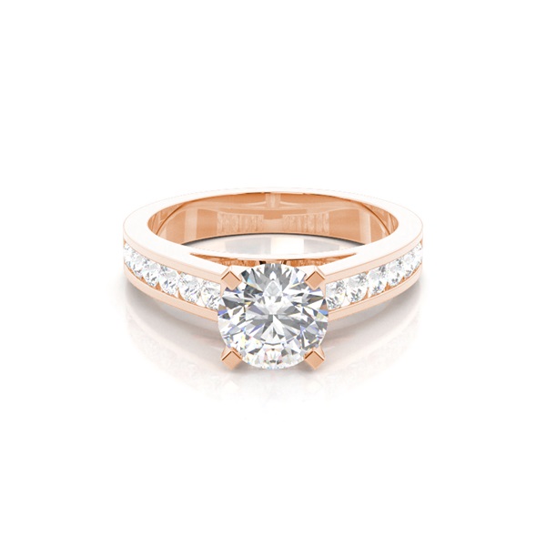 4 Prong Setting Large Side Stone Engagement Ring