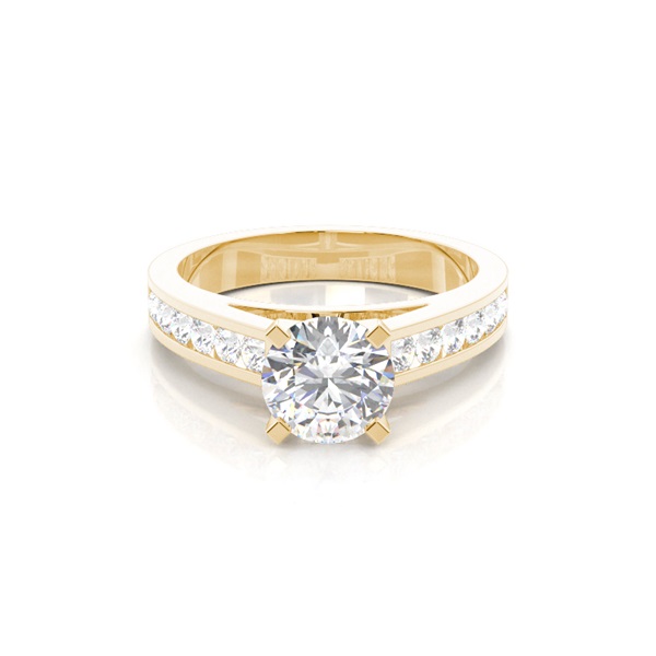 4 Prong Setting Large Side Stone Engagement Ring