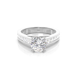 4 Prong Setting Large Side Stone Engagement Ring